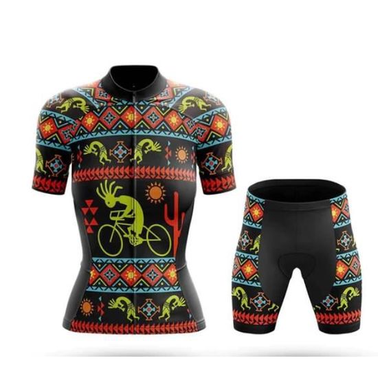 Maillot Cyclisme Homme Manches Courtes – Motif Feuilles Tropicales – Séchage Rapide, Respirant – 3 Poches Arrière – Pour Vélo Route Et VTT