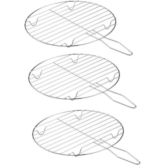 Lot De 3 Grilles Pour Friteuse à Air Chaud, Avec 8 Tapis De Sol 1 Pince Et 1 Brosse A Huile Noire Accessoires Pour Friteuse A Air Chaud 97403564