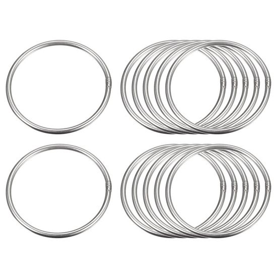 6 Anneaux Soudés Inox 304 - 40mm Diamètre Extérieur - 6mm épaisseur - Sourcing Map