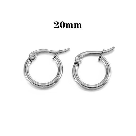 Lot 12 Paires Boucles D'Oreilles Créoles 23mm Acier Inoxydable Hypoallergénique - Anneaux Fins Pour Femmes