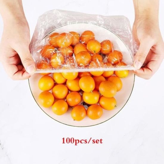 Lot De 100 Couvercles Alimentaires Jetables En Plastique élastique Conservation