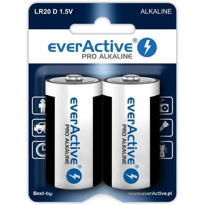 Pack De 2 Piles Alcalines LR20 D 1,5V Thomson - Pour Radio, Lampe Torche, Haut-parleurs - Longue Durée
