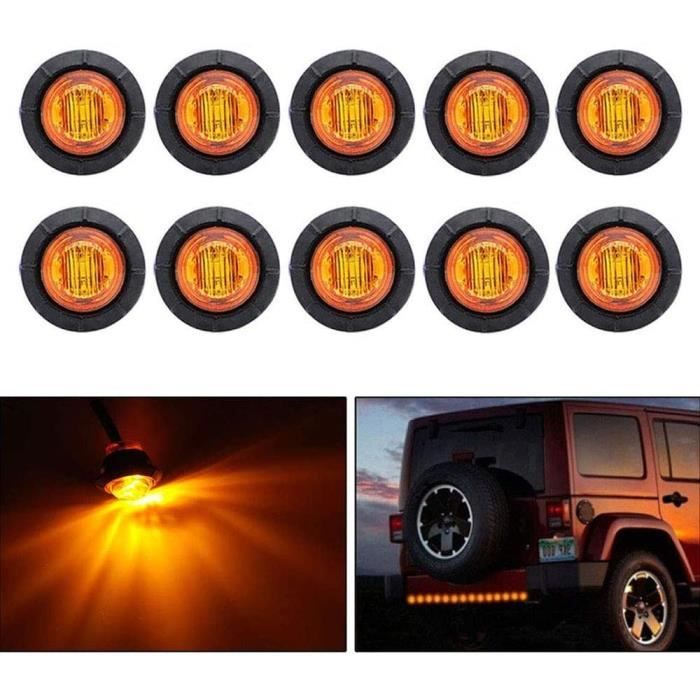 Feux De Gabarit LED 6Pièces - 3/4 Pouce IP67 Imperméable 12V/24V Universel Pour Camion Remorque Bateau