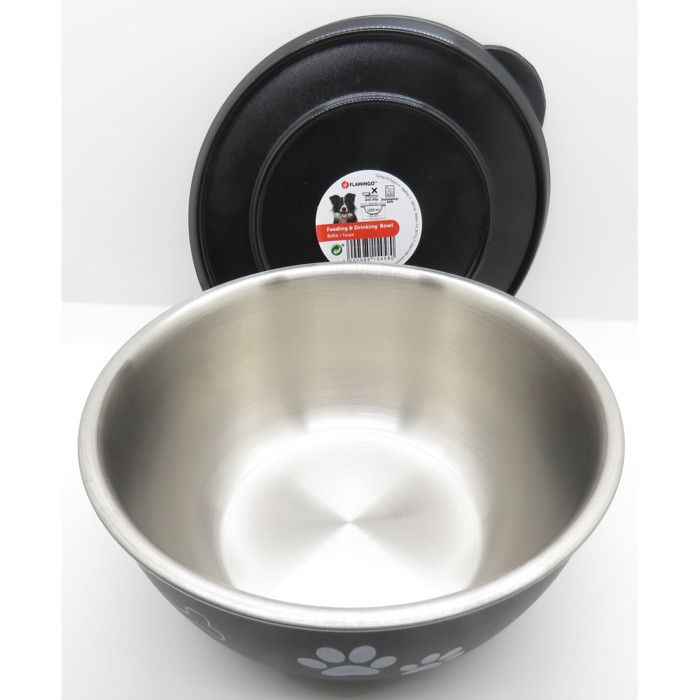 Flamingo Ecuelle Kena inox Ø17 5 cm 1250 ml avec couvercle pour chien