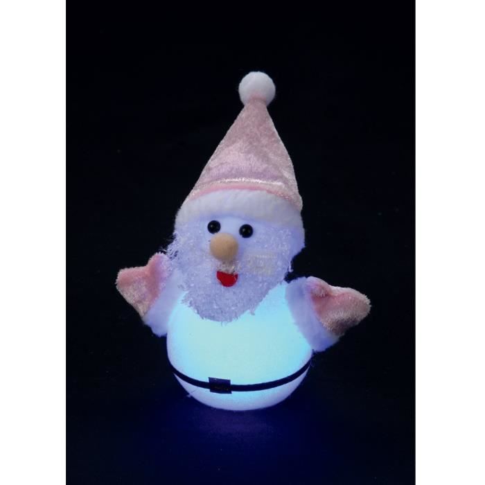 Père noël lumineux 1 LED 16x7,5 cm rouge
