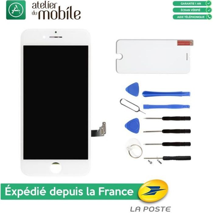 ATELIER DU MOBILE® Écran iPhone 7 PLUS blanc et kit de réparation complet