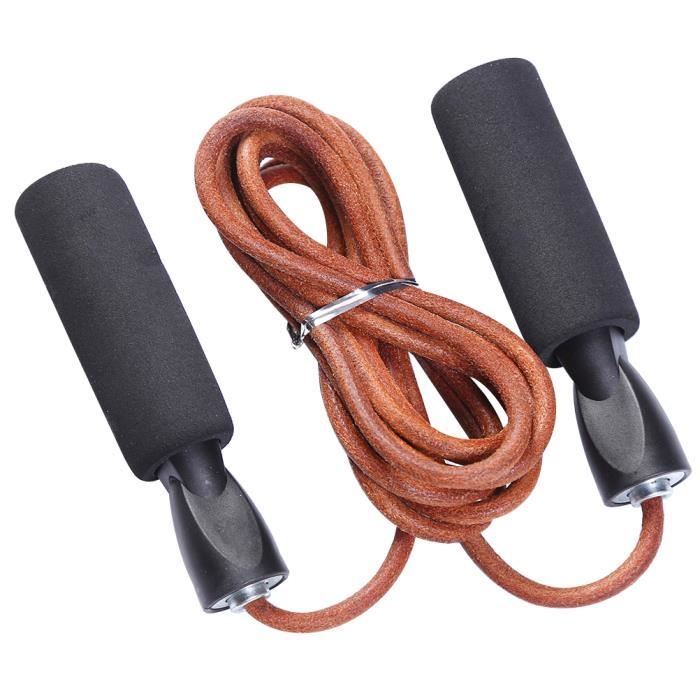 1 pcs Peau De Vache Corde À Sauter Réglable Professionnel Saut Exercice Sport Corde À Sauter pour La Maison De L'école