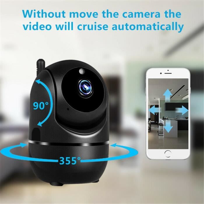 Babyphone vidéo Wi-Fi caméra Caméra vidéo 1080P HD avec détecteur de mouvement automatique à vision de nuit noir