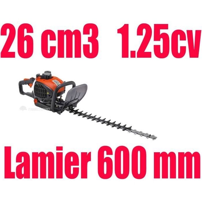Taille haie thermique puissant 26cm3 lamier 60cm