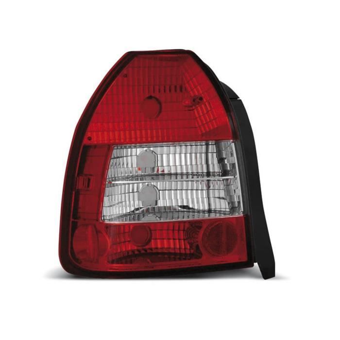 Paire de feux arriere Honda Civic 95-01 rouge blanc