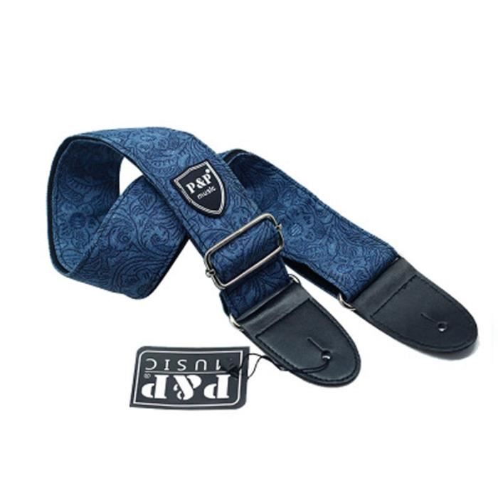 Guitare,Nouveauté Vintage guitare sangle Denim guitare électrique sangle universelle guitare acoustique sangle - Type Bleu