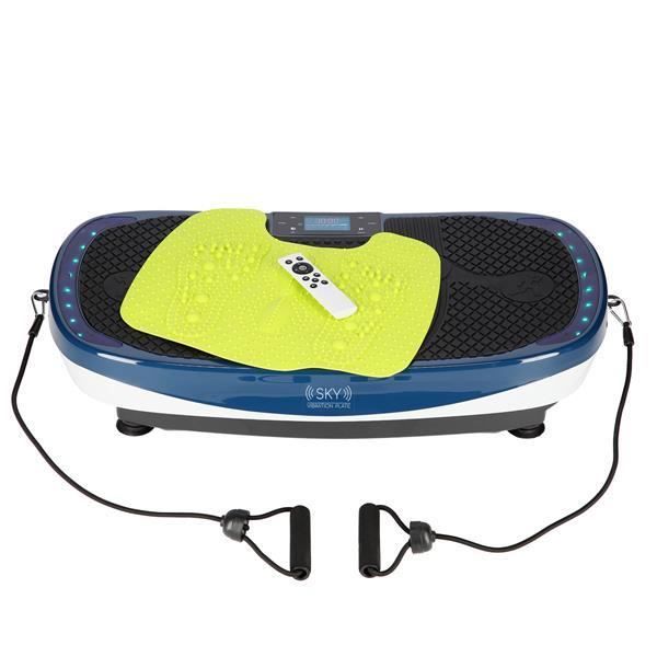 HMSPORT - Plateforme plaque vibrante 3D Fitness Tonification - 99 niveaux de vitesse + 3 niveaux d'inténsité - 100 kg max - Bleu