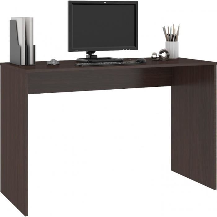 ALLURE - Bureau classique 129x79x50 cm - Design moderne - fonctionnel - Grand plateau Table d'ordinateur portable - Wenge