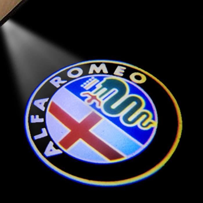 Couleur logo-b Alfa Romeo LED Porte de Voiture Logo Lumière Bienvenue Lumière LED Éclairage Pour Alfa Romeo 1