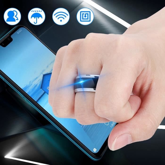 HURRISE Smart Ring Anneaux intelligents multifonctions NFC Appareil portable magique universel pour téléphone portable (taille 8)