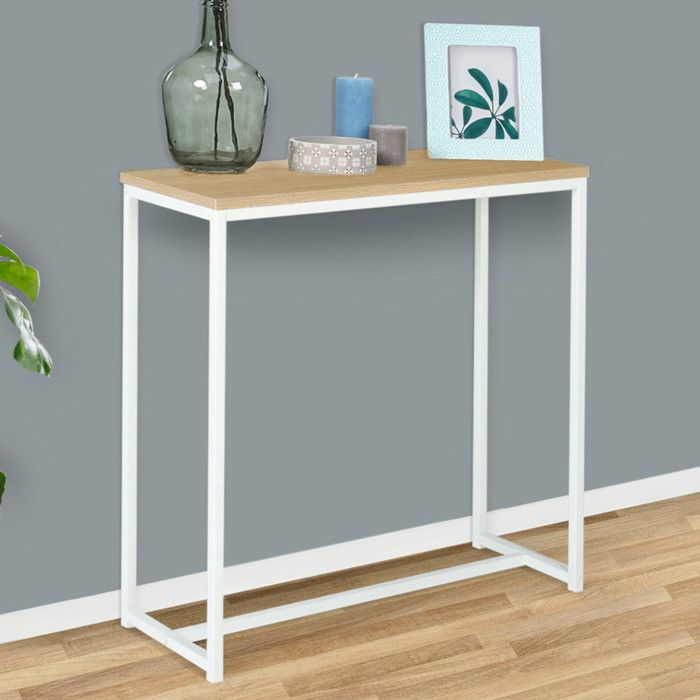 ID MARKET - Console DETROIT design industriel bois et métal blanc