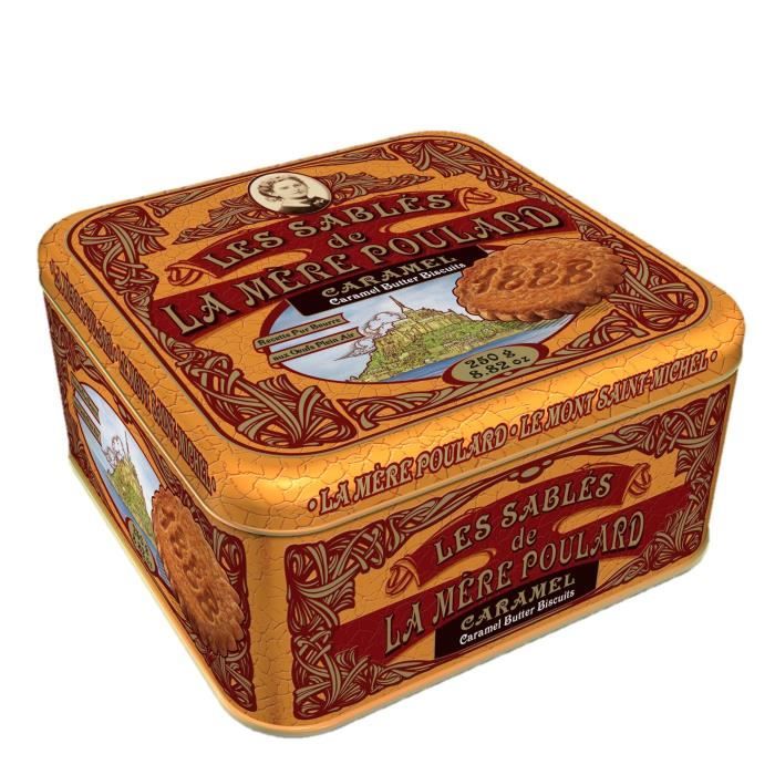 Biscuiterie la Mère Poulard Demi-coffret Fer Collector de Sablés au Caramel 250g