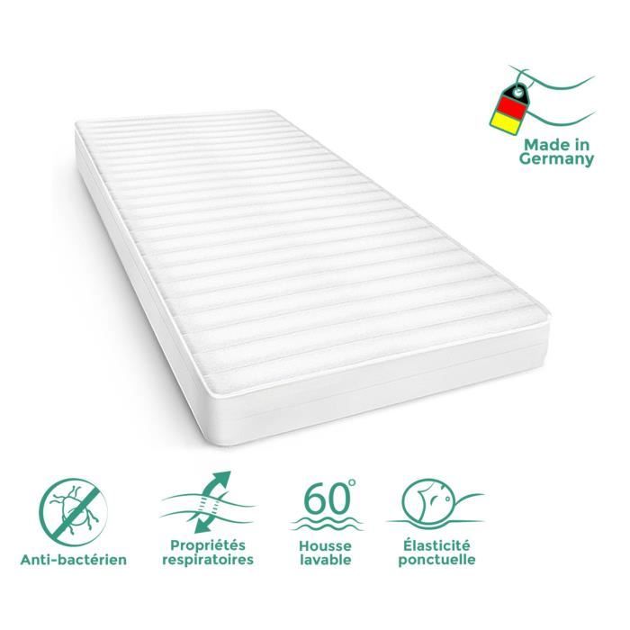 Matelas 140x200cm matelas sommeil réparateur sans matière nocive confort ferme matelas housse lavable, épaisseur 15 cm