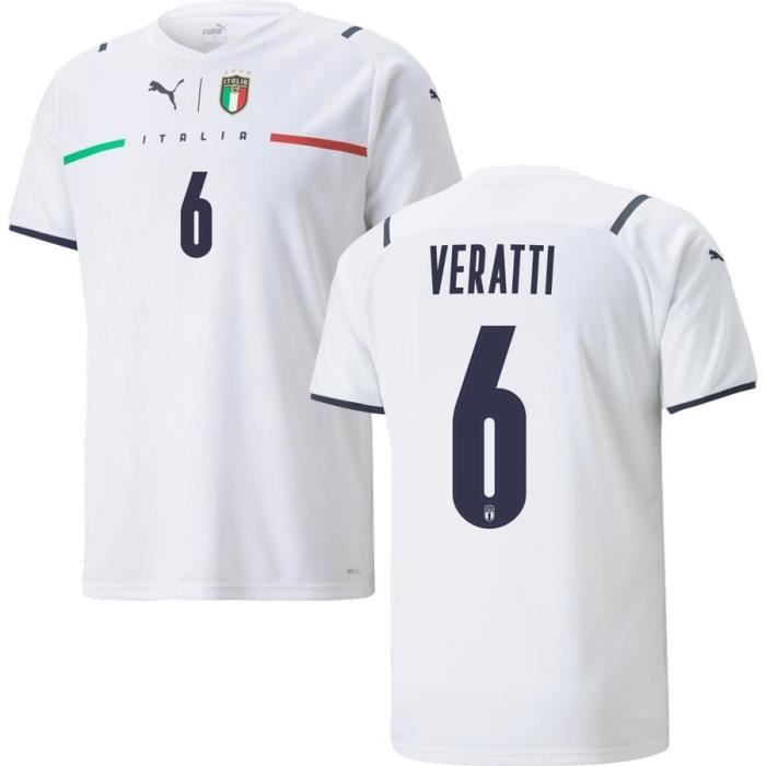 Nouveau Maillot de Foot Italie 6 Veratti Exterieur Euro 20-21 Pas Cher Homme