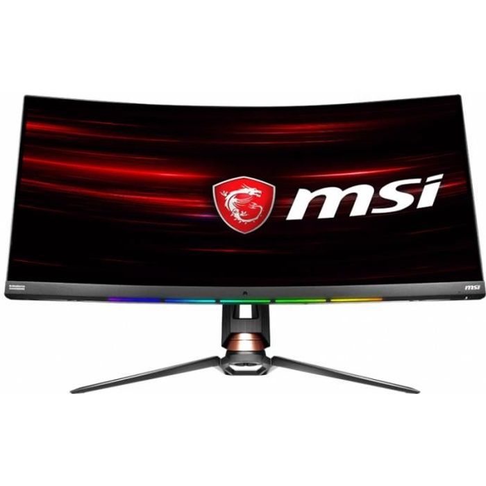 Ecran PC Gamer - MSI - Optix MPG341CQR - 34- UWQHD - Dalle VA - 1 MS - 144 Hz - Freesync Premium, Gamesens, webcam, Pied reglable -
