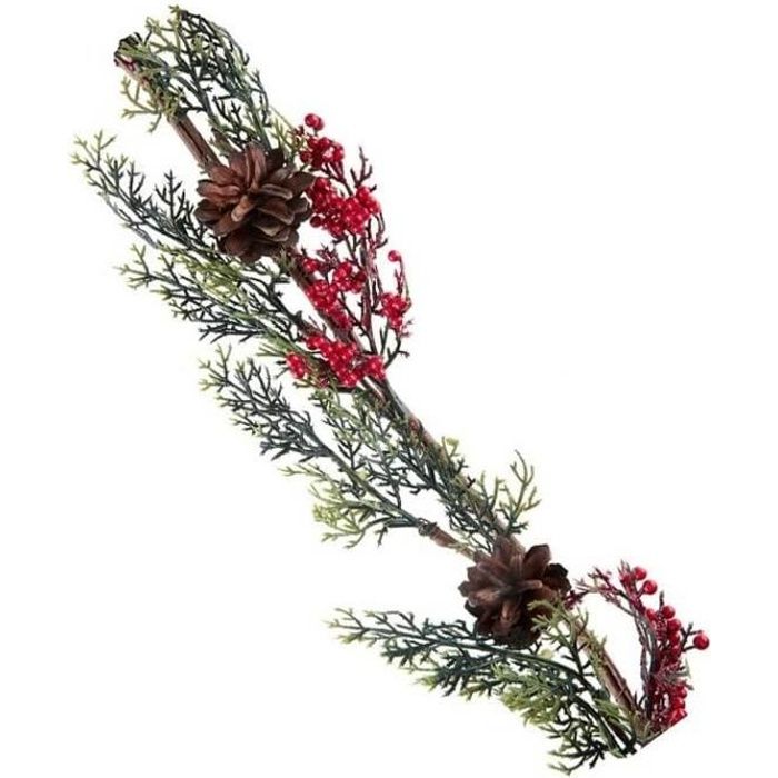 Centre de table de Noël avec grande branche de houx verte et rouge (x1) R/7150