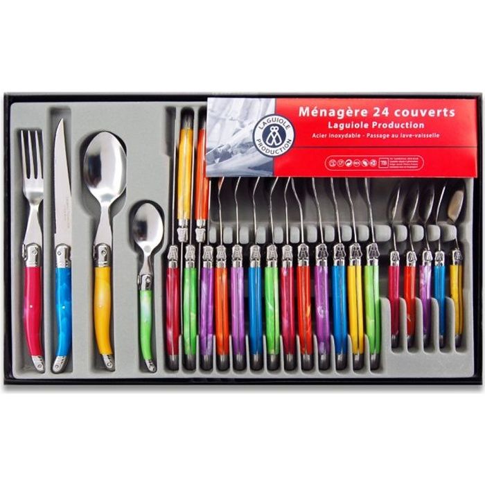 Ménagère 24 pces LAGUIOLE MULTICOLOR