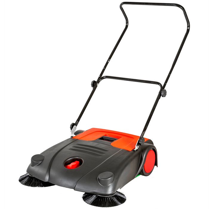 TECTAKE Balayeuse Mécanique Manuelle Grande Largeur de Balayage 70 cm - Bac à déchet 20 litres