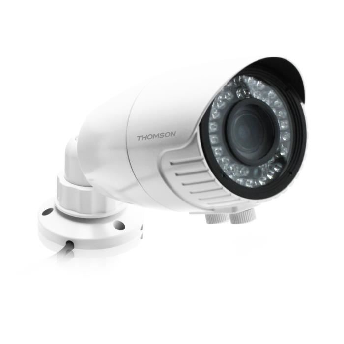 THOMSON Caméra de surveillance CCD supplémentaire intérieur et extérieur pour enregistreur vidéo NVR 1080p PoE