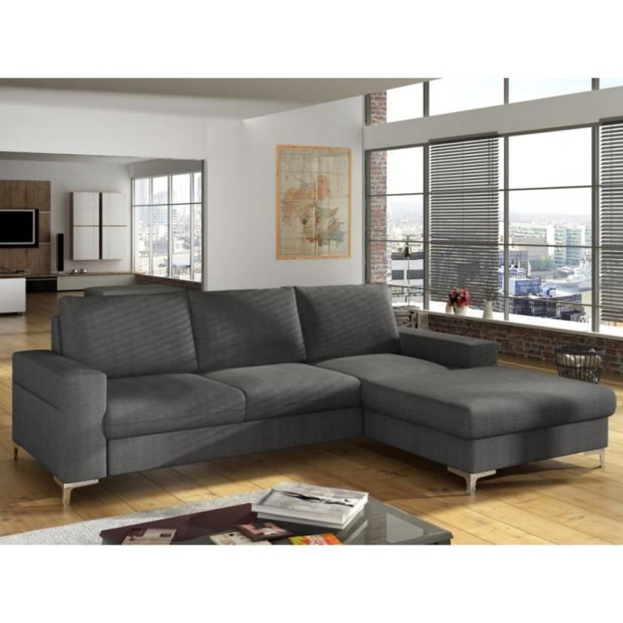 Canapé d'angle Rouge Tissu Moderne Confort