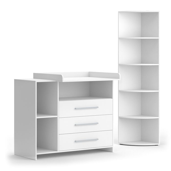 Set de chambre denfant Oskar 2 pièces avec commode à langer et étagère à jouets Blanc Vicco 41626 Set de chambre denfant Oskar 2 pièces avec commode à langer et étagère à jouets Blanc Vicco 41626