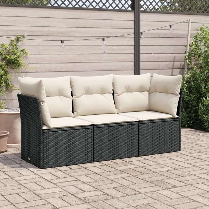 vidaXL Salon de jardin 3 pcs avec coussins - vue 2