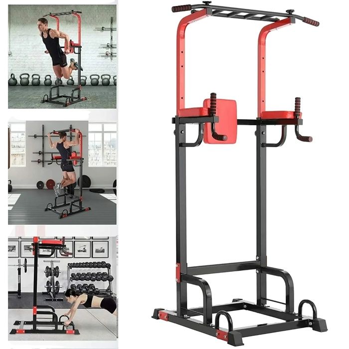 Wellshow Sport Power Tower Dip-Station 10-stufig Höhenverstellbare Klimmzugstang