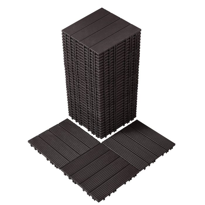 Dalles De Terrasse Emboîtables En Bois D'acacia 30x30 Cm - Lot De 9 à 54 - Résistantes Aux Intempéries