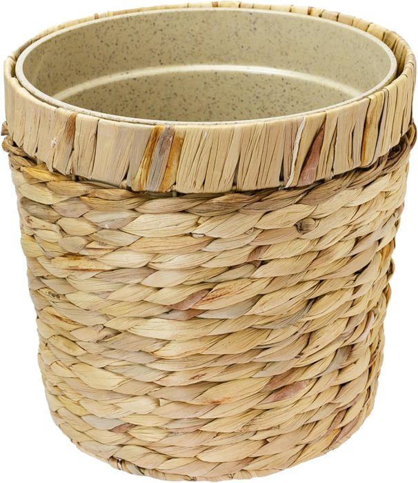 Relaxdays Porte-serviettes en jacinthe d'eau pour 33 x 33 serviettes - Design tressé - Porte-serviettes carré - Naturel