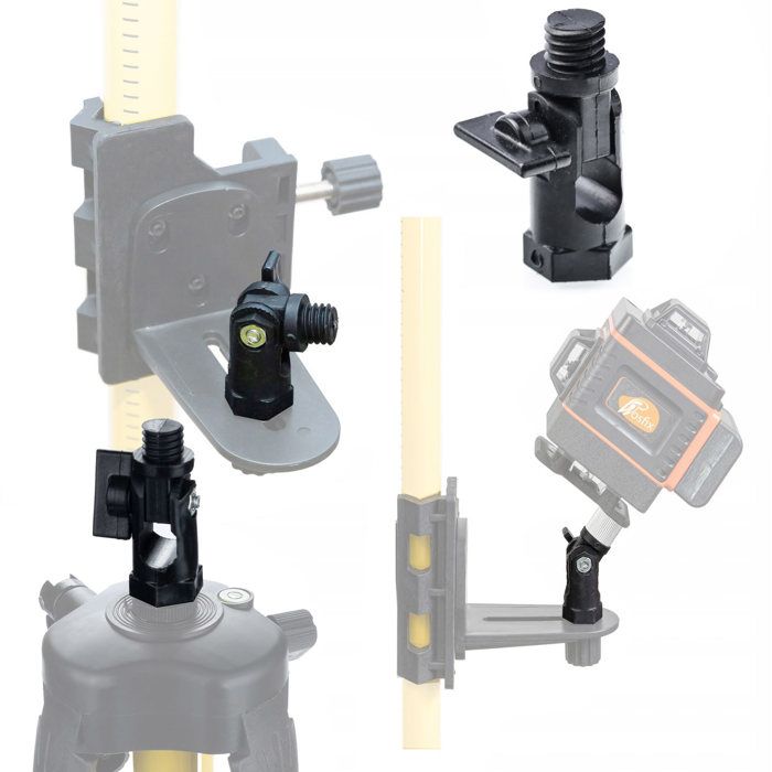 Adaptateur pour niveau laser - Rosfix Orange Eye - Filetage universel 5/8 - Biseau réglable - Montage stable