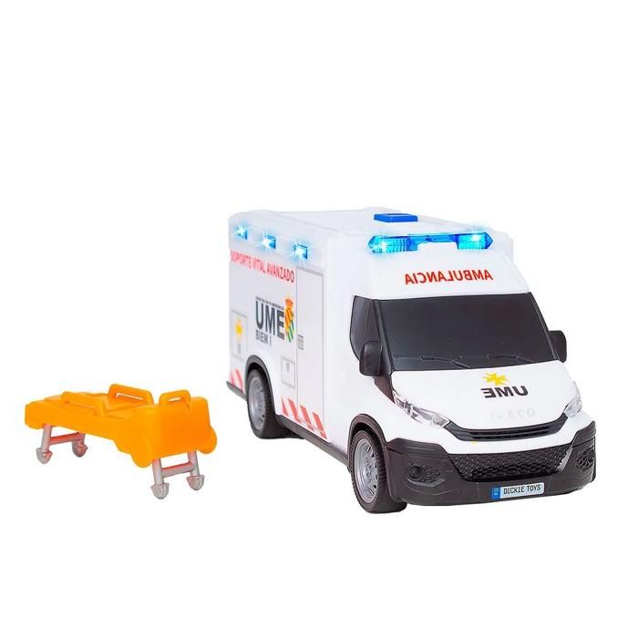 Ambulance Jouet - Dickie Toys - Iveco UME - Lumière et Son - Brancard Inclus - 18 cm Ambulance Jouet - Dickie Toys - Iveco UME - Lumière et Son - Brancard Inclus - 18 cm