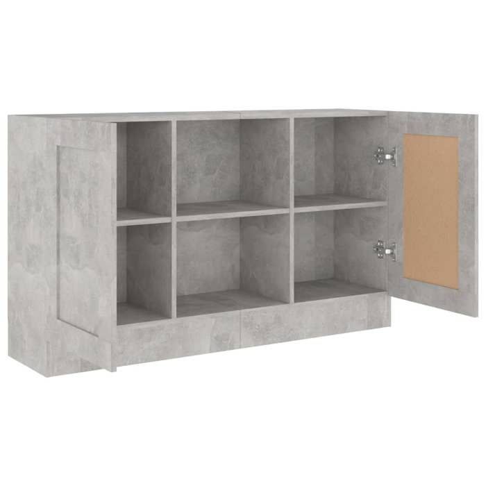 Promotion mai * Buffet bahut - Armoire de rangement - Gris béton 120x305x70 cm EU5042802781