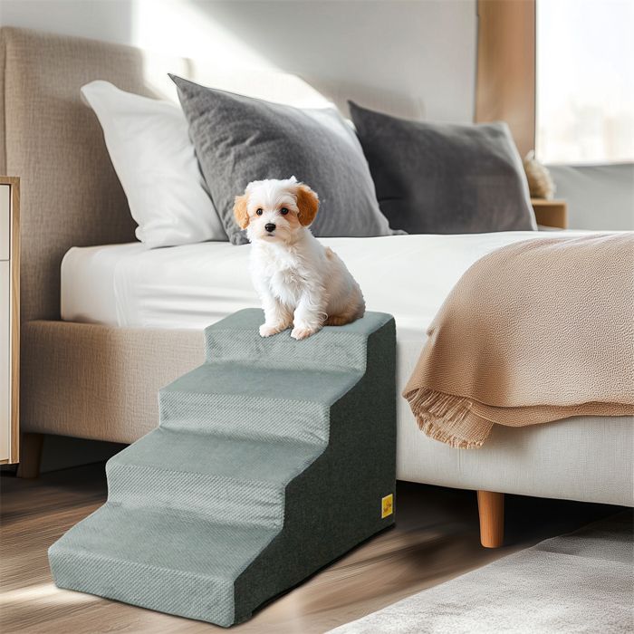 Comparer les prix de Escalier pour Animaux à 4 Marches Antidérapants - BingoPaw - en Éponge Haute Densité -  Conception en Pente Douce - Charge 27kg