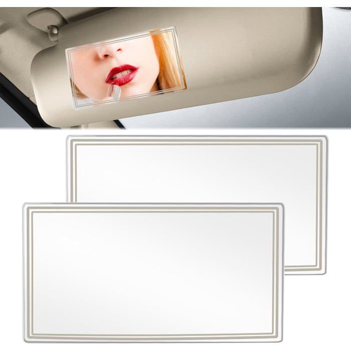 Miroir de maquillage de voiture, pare-soleil de voiture, miroir cosmétique universel, autocollant, portable, protection solaire, intérieur de voiture Miroir de maquillage de voiture, pare-soleil de voiture, miroir cosmétique universel, autocollant, portable, protection solaire, intérieur de voiture