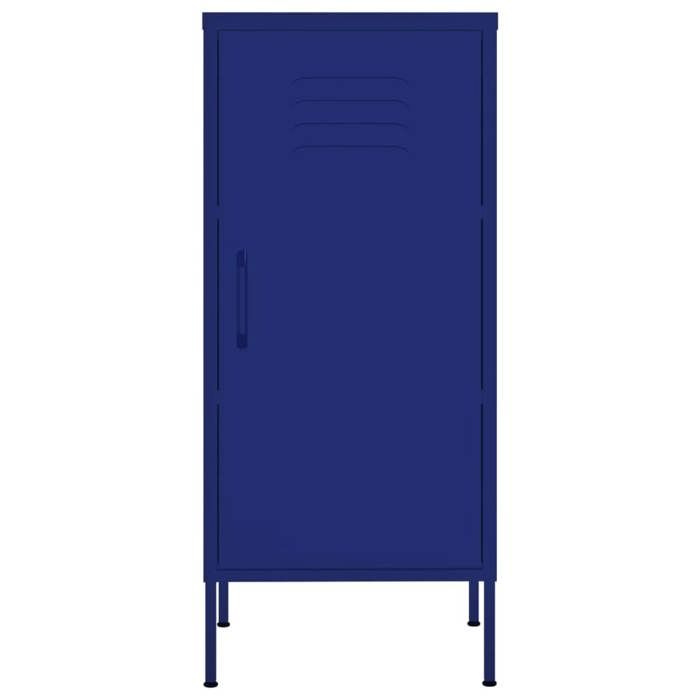 RemiseBuffet bahut commode - SUMMER - Armoire de rangement Bleu marine 42 5 x 35 x 101 5 cm Acier JILIMAISON2025 46207384