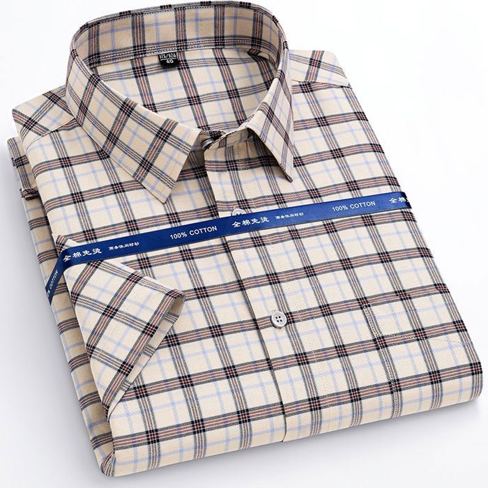 Chemise à carreaux à manches courtes pour homme ECELEN, grande