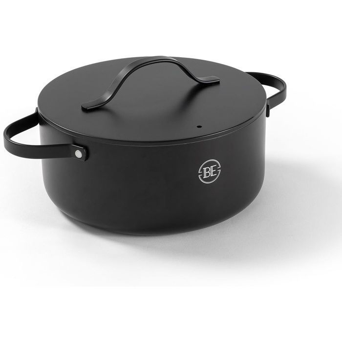 BE Living Essential Faitout Ø 28 cm Avec Couvercle Casserole Céramique Antiadhésive Sans PFAS Compatible Induction Noir
