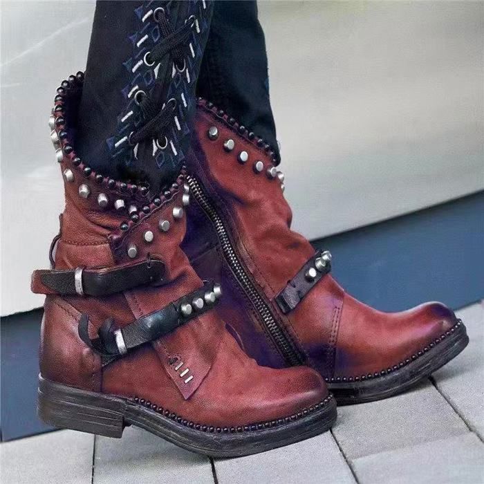 Jsaierl Bottes Hautes En Faux Suède Pour Femmes Avec Fermeture Éclair Latérale, Talon Plat Bas, Bout Pointu, Extensibles, à Enfiler, Pour L'Automne Et L'Hiver