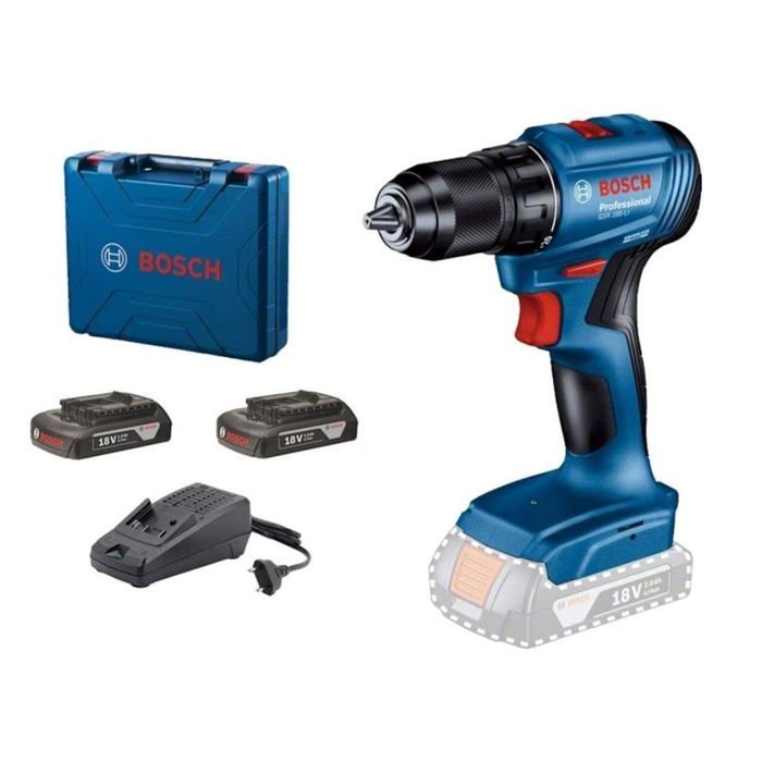 Perceuse visseuse Bosch Professional GSR 185 Li 18V 2 x Batterie 2 Ah - vue 2