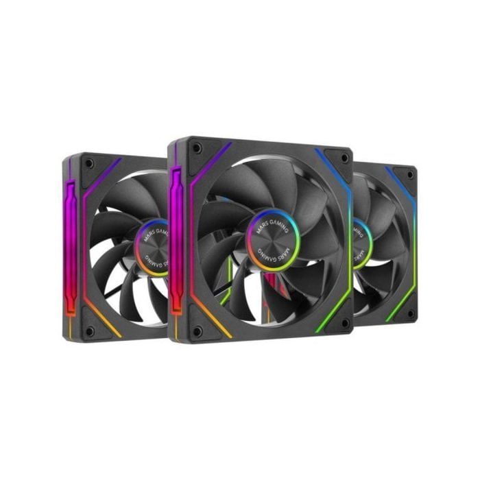 Ventilador suplementario Mars Gaming MF LINKFINITYKIT2R 120mm 1800RPM Infinity Mirror ARGB PWM - vue 5