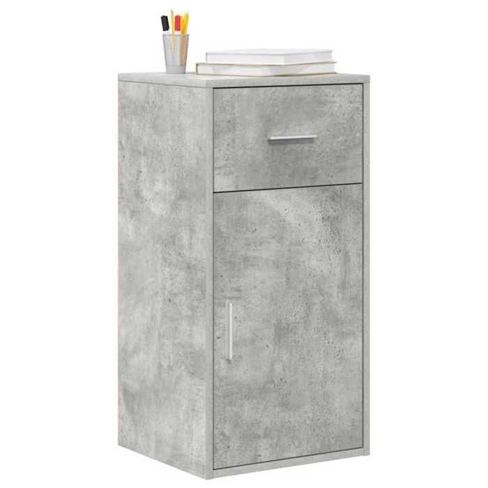 Buffet en bois dingénierie - vidaXL - Gris béton - 38x34.5x75 cm - Avec tiroir - Avec porte - Assemblage requis