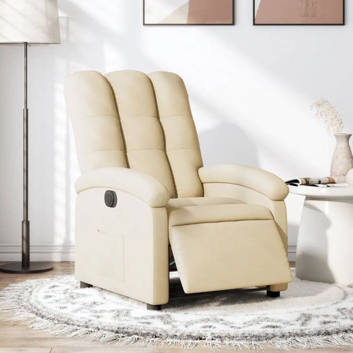 Promo 2026 Fauteuil inclinable Charge 150kg70x93x101 cm - Fauteuil Releveur Relax électrique Crème Tissu 9213