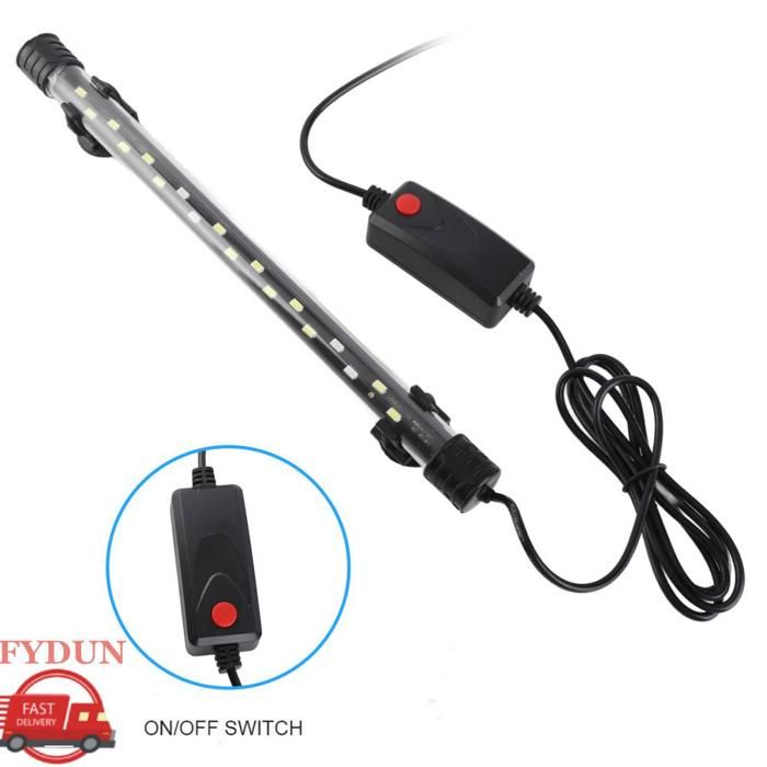 Comparer les prix de FYDUN Lumière submersible daquarium Lumière LED pour Aquarium animalerie eclairage Lumière multicolore bleue et blanche 28cm EU