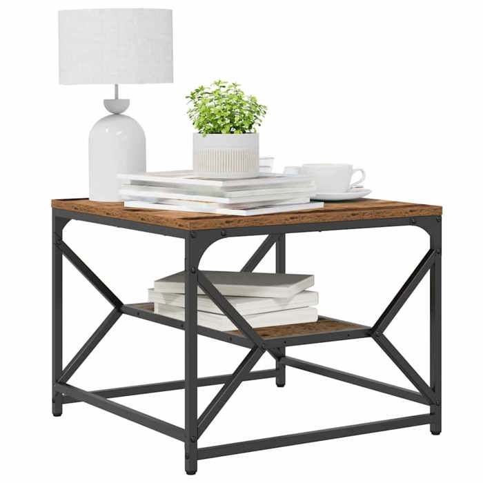 SOLDES DHIVER®Table centrale - Marron Table basse de salon - Capacité 50 kg - Bois Ancien - 51 x 50 x 40 cm - 54574
