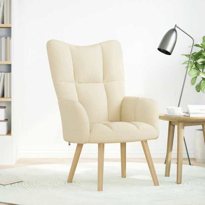 NEUF 2026 CHIC Chaise de relaxation SWEETY Max. charge 110 kg Crème Tissu 61.5x69x95.5 cm FF5287